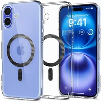 Spigen Ultra Hybrid MagSafe Carbon Fiber dėklas, skirtas iPhone 16 – tamsiai pilka