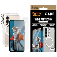 CARE by PanzerGlass Flagship 3in1 dėklas + stiklas + lęšio apsaugos rinkinys Samsung Galaxy S25