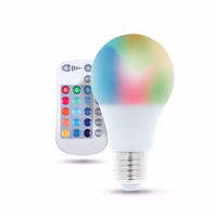 LED Bulb E27 A60 RGB + baltas 9W + RC Forever Light