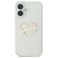 Guess IML Heart iPhone 16 dėklas telefonui - Skaidrus
