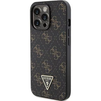 Guess 4G Triangle Metal Logo dėklas telefonui iPhone 14 Pro Max - juodas