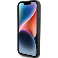 Ferrari Twist Metal Logo dėklas telefonui iPhone 15 Pro - juodas