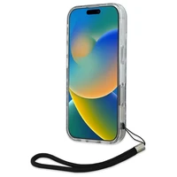 Karl Lagerfeld Zebra su virvele iPhone 16 Pro dėklas - violetinis