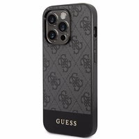 Guess GUHCP14XG4GLGR iPhone 14 Pro Max 6.7" pilkas/pilkas kietas dėklas 4G Stripe kolekcija