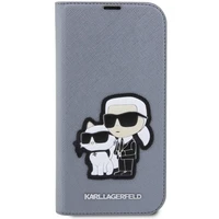 Karl Lagerfeld KLBKP14XSANKCPG iPhone 14 Pro Max 6.7" Dėklas telefonui (m) - sidabro (m) Saffiano Monograma Karl & Choupette