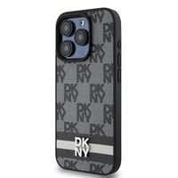 DKNY Odinis languotas mono raštas ir spausdintos juostos dėklas telefonui iPhone 15 Pro - juodas