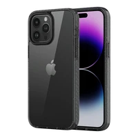 Rock Crystal Shield serijos dėklas Iphone 14 Pro permatomas-juodas