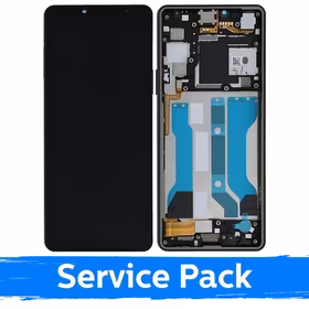 LCD ekranas suderinamas su Sony Xperia 10 V juodas su rėmeliu (Aptarnavimo pakuotė)