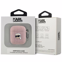 Karl Lagerfeld Monogram Karl Head dėklas AirPods 1 / 2 - rožinis
