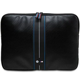 BMW Carbon & Blue Stripe dėklas 16" nešiojamam kompiuteriui - juodas