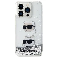 KARL LAGERFELD dėklas telefonui IPHONE 14 Pro KLHCP14LLDHKCNS (Liquid Glitter KC) baltas