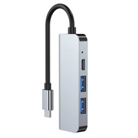 HUB Tech-Protect V2 4in1 USB-C - USB-A 3.0 / USB-A 2.0 / USB-C / HDMI - pilkas