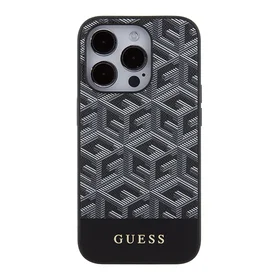Guess GCube Stripes Magnetinis dėklas telefonui iPhone 15 Pro Max - juodas