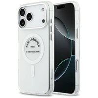 Karl Lagerfeld IML Karl RSG logotipo magnetinis dėklas telefonui iPhone 17 Pro Max - skaidrus