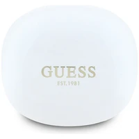 Belaidės ausinės TWS Guess Flat Classic Logo Galvanizuotos baltos spalvos