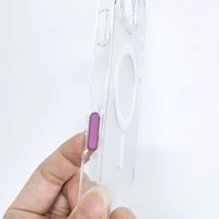Kamera Kontrolės aktyvus mygtukas IPHONE 16 serijos dėklui Drop Glue / Clear Mag Cover rudas