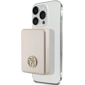 Guess Magnetinė 4G Strassed Metalinis Logotipas indukcinė išorinė baterija 15W 5000mAh - auksinė