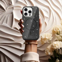 Magnetinis Itin Plonas Blizgus dėklas Iphone 15 juoda