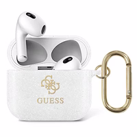 Guess GUA3UCG4GT AirPods 3 dėklas skaidrus Glitter kolekcija
