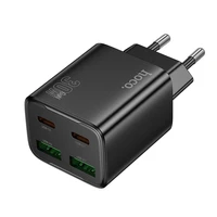 Įkroviklis telefonui Hoco 2 x USB C + 2 x USB A QC3.0 PD 3A 30W N56 juodas