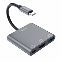 Hub Wozinsky WHCH-01 USB-C PD 100W HDMI 4K@30Hz USB-A 10Gbps - pilkas