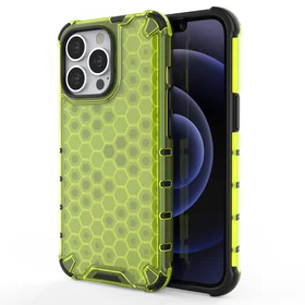 Honeycomb Case šarvu dangtelis su TPU buferiu iPhone 13 Pro žalias