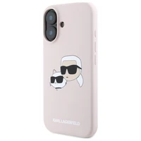 Karl Lagerfeld silikoninis dėklas telefonui Nauble Heads Print Magnetinis iPhone 16 - rožinis