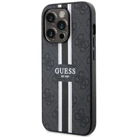 GUESS dėklas IPHONE 14 Pro Max suderinamas su MagSafe GUHMP14XP4RPSK (4G atspausdintos juostos) juodas