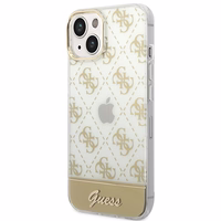 Guess GUHCP14MHG4MHG iPhone 14 Plus 6.7 "auksinis/auksinis kietas dėklas 4G Pattern Script