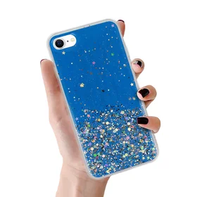 Skaidrus dėklas telefonui Iphone 7 / 8 / SE 2020/SE 2022 Tamsiai mėlynas