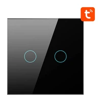 Ismanusis sviesos jungiklis ZigBee Avatto ZTS02-EU-B2 2 Way TUYA (juodas)