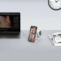 Tech-Protect QI15W-A32 3 viename indukcinis įkroviklis su MagSafe išmaniesiems telefonams / Apple Watch / AirPods - pilkas