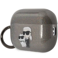 Karl Lagerfeld KLAP2HNKCTGK AirPods Pro 2 dėklas juodas/juodas Blizgantis Karl&Choupette
