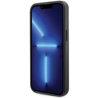 Guess GUHCP13LP4TDSCPK dėklas iPhone 13 Pro / 13 - juodas kryžminis 4G metalinis logotipas