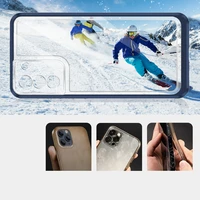 Skaidrus 3in1 dėklas Samsung Galaxy S22 + (S22 Plus) rėmelio gelis mėlynas