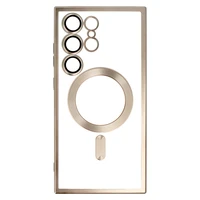 Dėklas telefonui metalinis magnetinis Samsung Galaxy S24 titano spalva