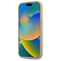 DKNY Quilted Stack Logo dėklas telefonui iPhone 15 - smėlio spalvos