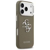 GUESS dėklas telefonui IPHONE 17 Pro suderinamas su Magnetine GUHCP17LPG4SMCEW (Grained PU W/ Big 4G Classic Logo) ruda