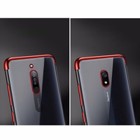 Xiaomi Redmi 8A - juodas Gel TPU dėklas su elektroplatingo rėmu