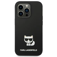 Karl Lagerfeld KLHCP14LSLCTBK iPhone 14 Pro 6.1 "kietas dėklas juodas/juodas Silikoninis Choupette Kūnas