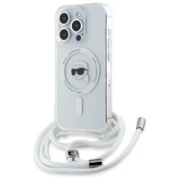 Karl Lagerfeld Crossbody IML Karl Head Magnetinis dėklas telefonui iPhone 16 Pro Max - skaidrus