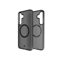 FORCELL F-PROTECT Lygiai su dviejų sluoksnių 4D technologija, militarinio kritimo testo suderinamas su MagSafe SAMSUNG S25 PLUS - dūminis juodas