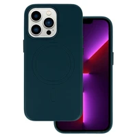 Magnetinis odinis dėklas telefonui Iphone 13 Pro tamsiai mėlynas
