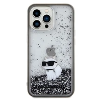 Karl Lagerfeld Liquid Glitter Choupette dėklas telefonui iPhone 13 Pro Max - permatomas