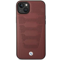 Dėklas telefonui BMW BMHCP14S22RPSR iPhone 14 6.1" bordo/bordo odos sėdynių raštas