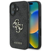 Guess 4G Didelis Logo iPhone 16 Plus Dėklas - juodas