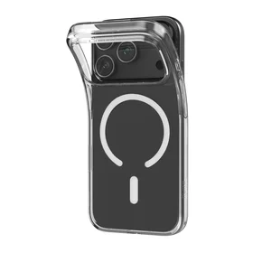 Puro 0.3 MAG itin plonas TPU dėklas telefonui suderinamas su Magnetiniu įkrovimu iPhone 17 Pro - skaidrus