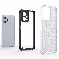 Honeycomb dėklas telefonui Xiaomi Redmi Note 12 5G / Poco X5 5G šarvuotas hibridinis dėklas mėlynas