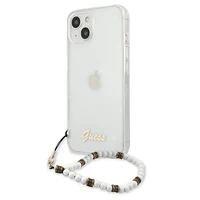 Guess GUHCP13SKPSWH iPhone 13 mini 5.4" Permatomas kietas dėklas Baltas Perlas