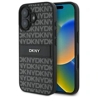 DKNY tekstūrinio rašto dryžuotas dėklas telefonui iPhone 16 - juodas